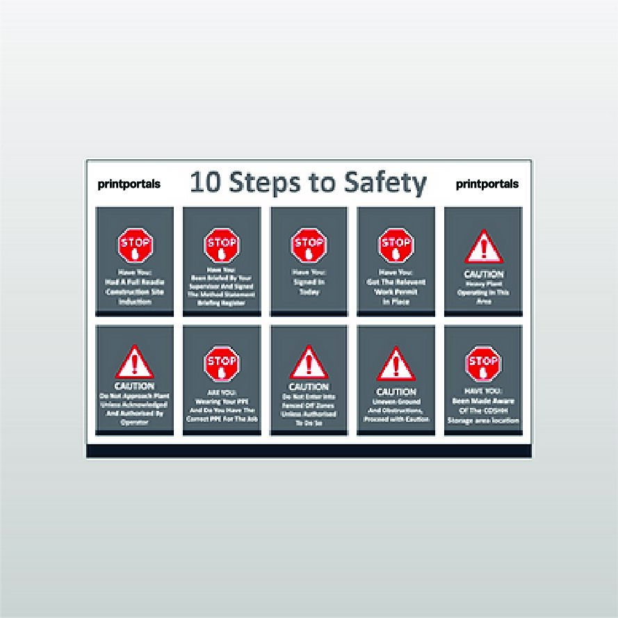 10 Steps To Safety Notice Board