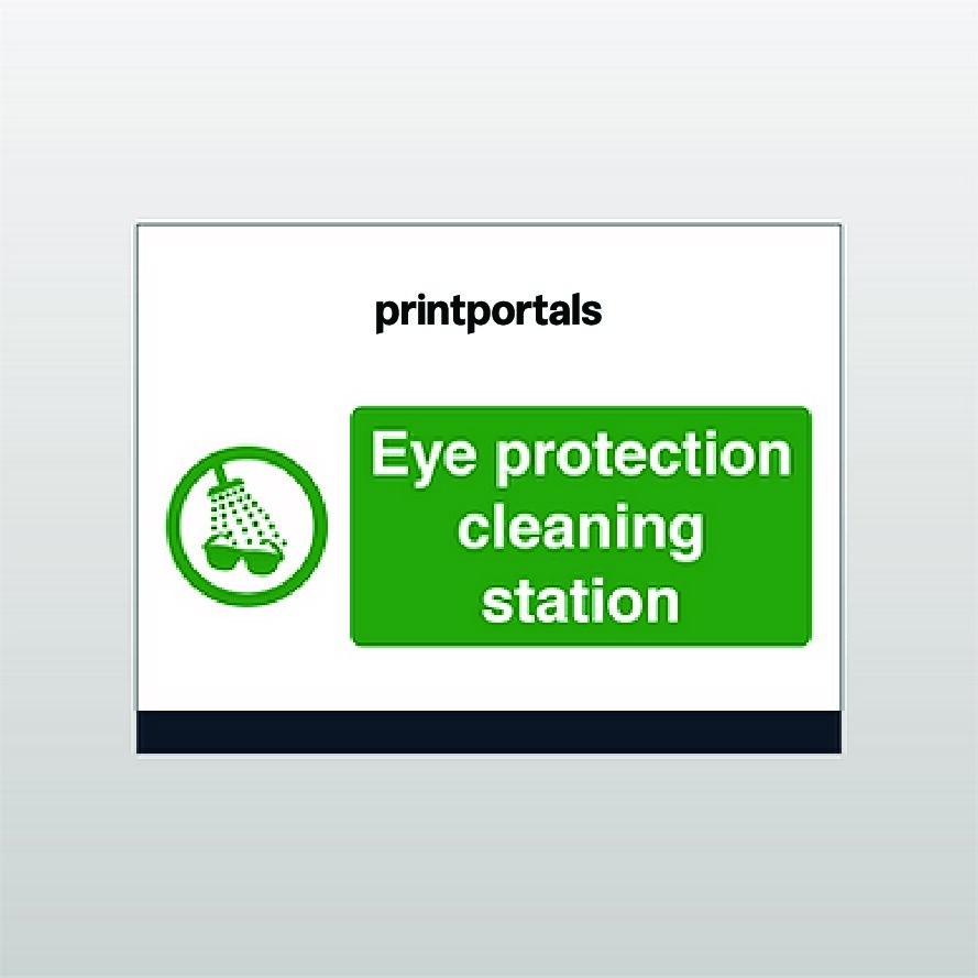 Eye Protection Cleaning Station Sign